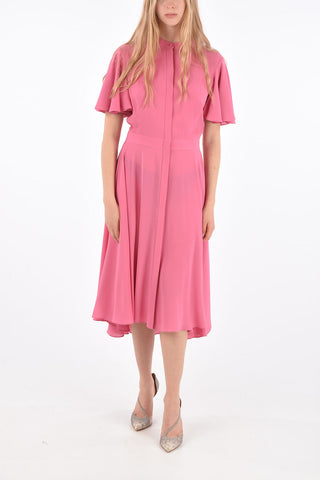 Silk Hidden Closure Shirtdress 
