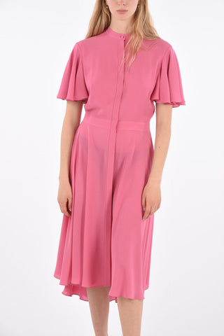 Silk Hidden Closure Shirtdress 