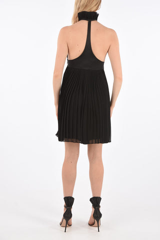 Accordion Halterneck Dress