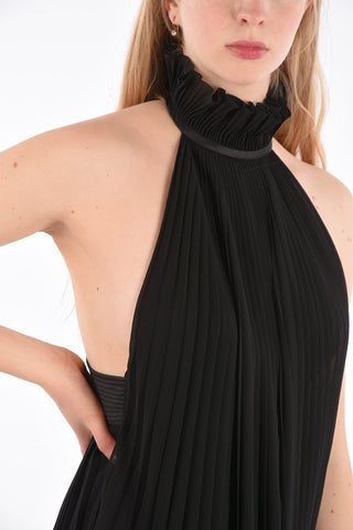 Accordion Halterneck Dress