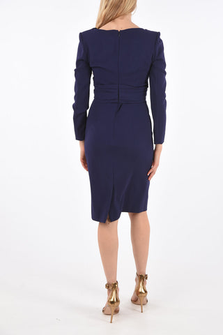 Draped Neck-Line Sheath Dress