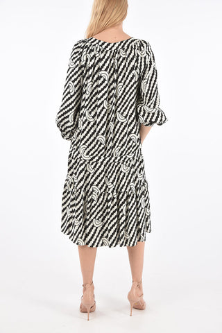 Optical Printed ¾ Sleeve Dress