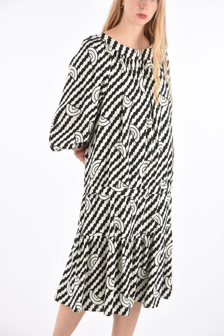 Optical Printed ¾ Sleeve Dress