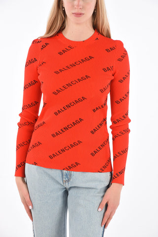All Over Logoed Slim Fit Sweater