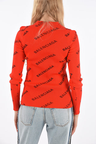 All Over Logoed Slim Fit Sweater