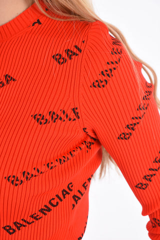 All Over Logoed Slim Fit Sweater