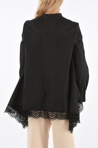crochet details asymmetric  blouse