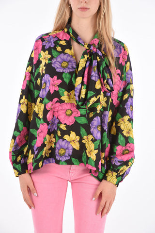 Floral Tie Neck Blouse