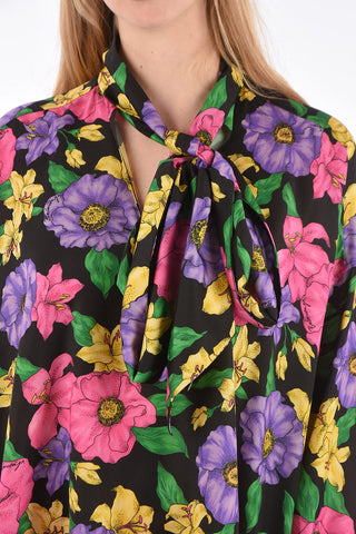 Floral Tie Neck Blouse