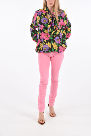 Floral Tie Neck Blouse