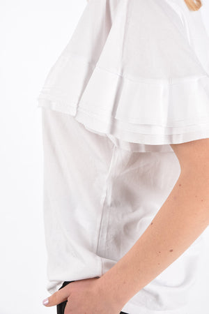 Flounced Sleeve T-Shirt