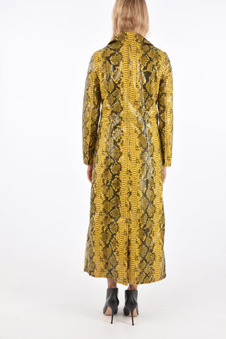 Snake-print ecoleather double breasted SASHA Chesterfield coat