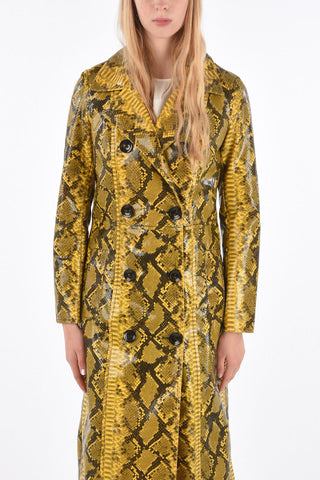 Snake-print ecoleather double breasted SASHA Chesterfield coat