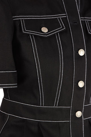 Denim Peplum Hem Blouse