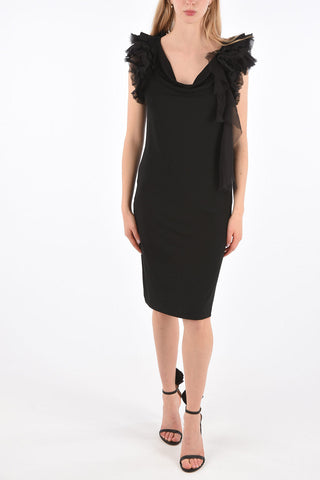 Draped Sleeve Midi Dress