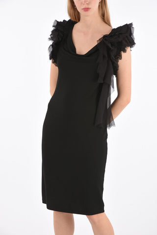 Draped Sleeve Midi Dress