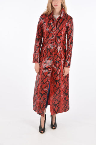 snake-print ecoleather MIA balmacaan coat