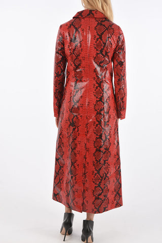 snake-print ecoleather MIA balmacaan coat
