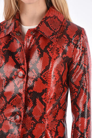 snake-print ecoleather MIA balmacaan coat