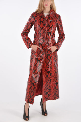 snake-print ecoleather MIA balmacaan coat