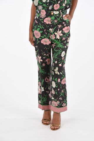 floral-print silk palazzo  pants