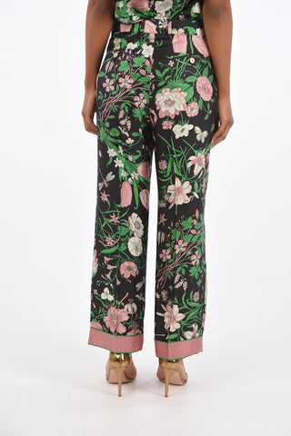 floral-print silk palazzo  pants