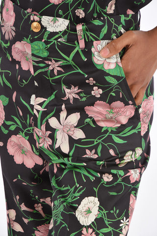 floral-print silk palazzo  pants