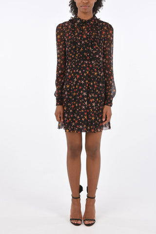 Stars Printed mini shirtdress