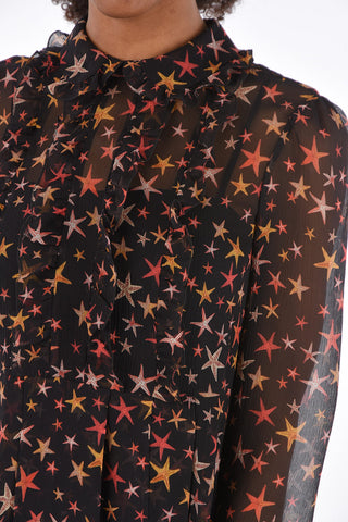 Stars Printed mini shirtdress