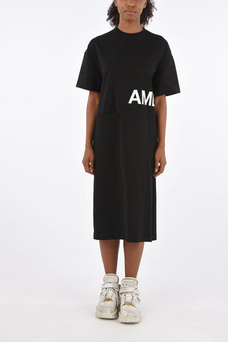 double split-side hem midi Shirt dress with pocket