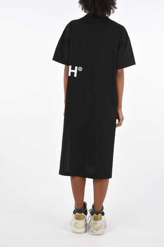 double split-side hem midi Shirt dress with pocket