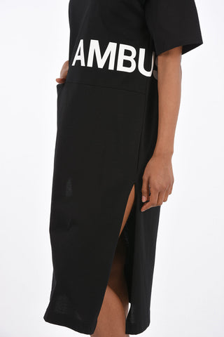 double split-side hem midi Shirt dress with pocket