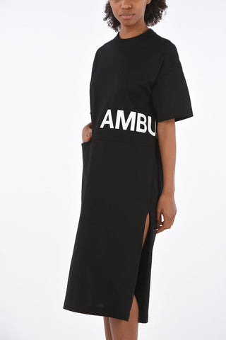 double split-side hem midi Shirt dress with pocket