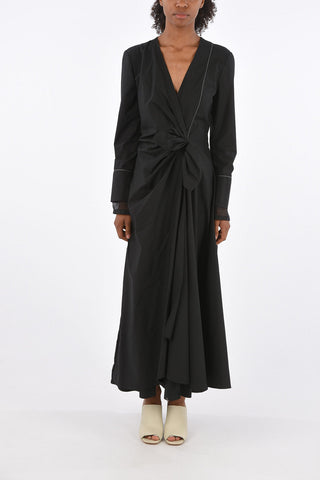 vestito maxi GATHERED scollo a v