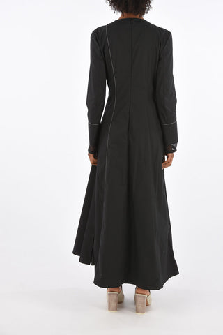 vestito maxi GATHERED scollo a v