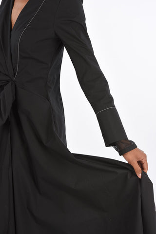 vestito maxi GATHERED scollo a v