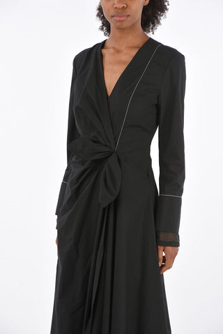 vestito maxi GATHERED scollo a v