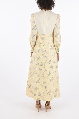 floral-print maxi dress with Ruffle neck