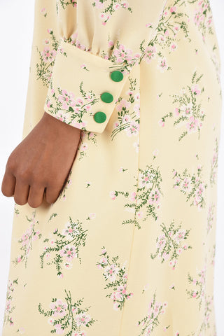 floral-print maxi dress with Ruffle neck