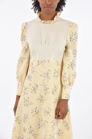 floral-print maxi dress with Ruffle neck