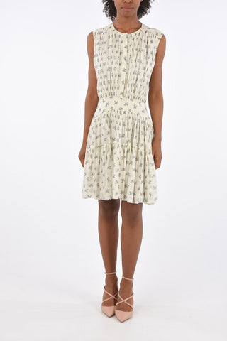 floral-print silk dress