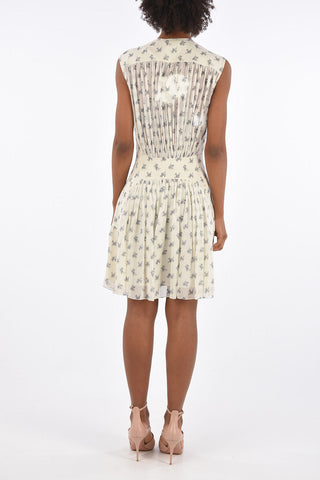 floral-print silk dress
