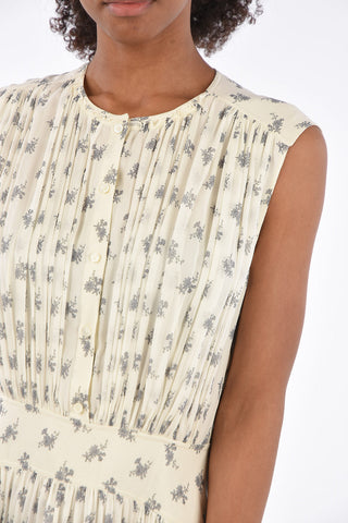 floral-print silk dress