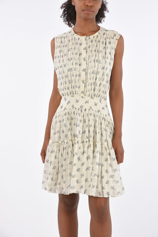 floral-print silk dress