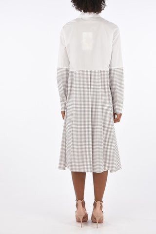 windowpane check ADELMA midi shirtdress
