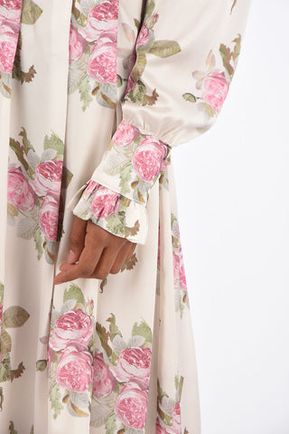 chemisier midi stampa Rose con ruches