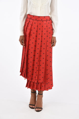 All over solo silk Accordion KARLIGRAFY asymmetrical skirt