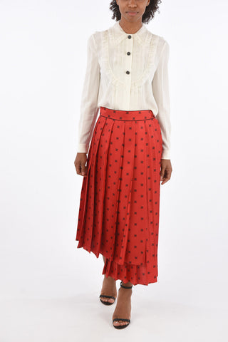 All over solo silk Accordion KARLIGRAFY asymmetrical skirt