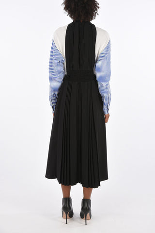Ruffled neck maxi Accordion dress