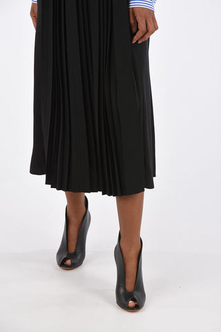 Ruffled neck maxi Accordion dress